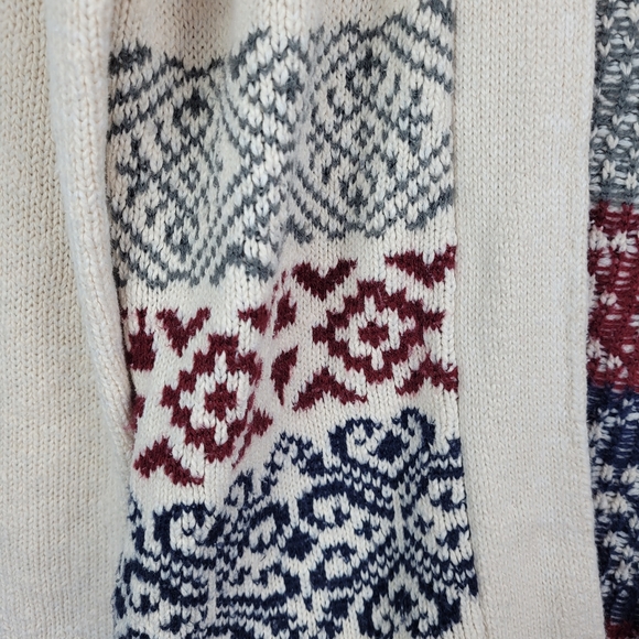 ULTRAFLIRT Open Cardigan Sweater Size M Cream Pockets Southwesten Boho - Picture 8 of 10